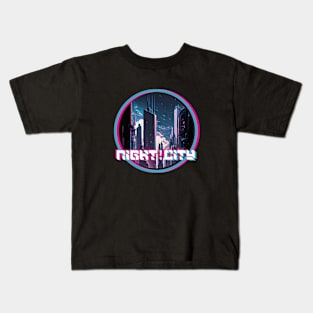 Night In The City - Futuristic Design Kids T-Shirt